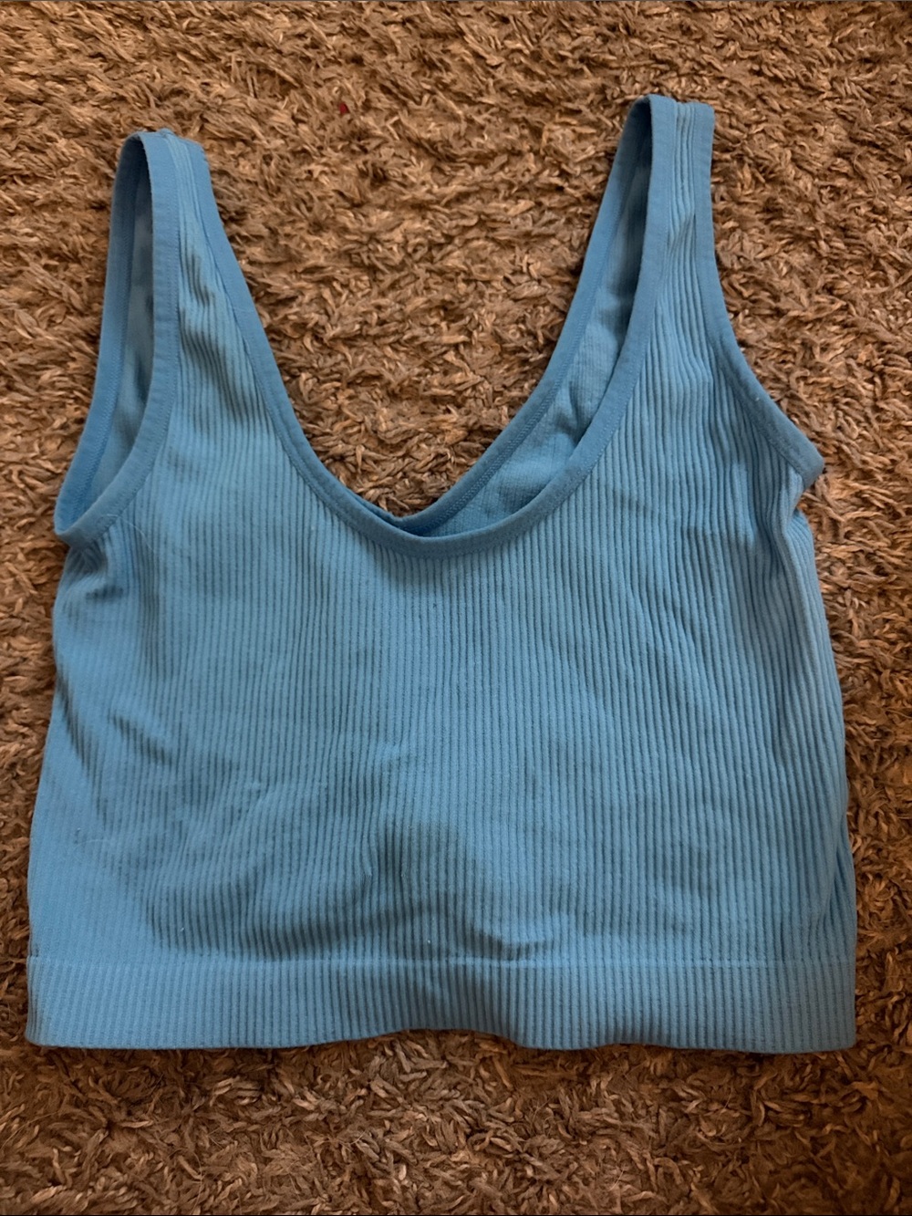 Ribbed Light Blue Tank Top